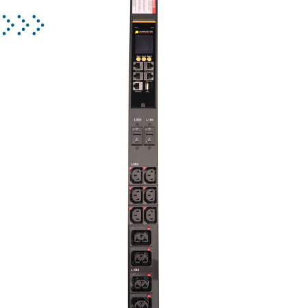 Блок розеток LANMASTER 0U, 3 фазы, 32A, 22 KVA, мониторинг по группам, 12×C39 с фиксацией + 36×C13 с фиксацией, шнур 3.0 м, разъем IEC309, черный